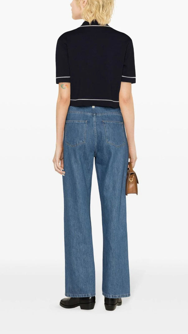AIIZIE HIGH CROPPED POLO SWEATER - product image