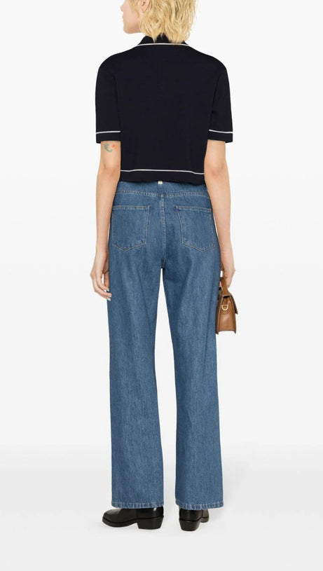 HIGH CROPPED POLO SWEATER