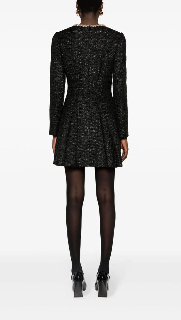 AIIZIE BLACK BOUCLE MINI DRESS - product image