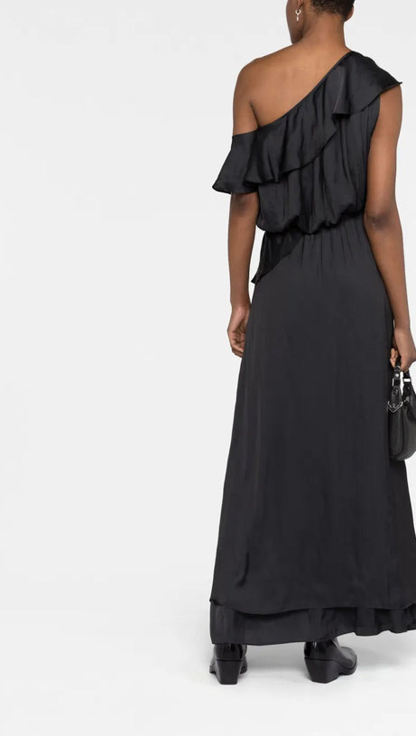 RUFFLED ONE-SHOULDER GOWN