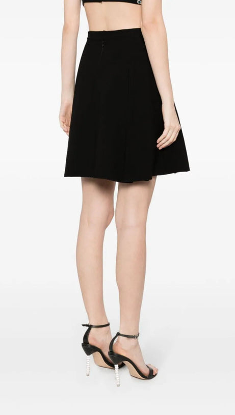 CRYSTAL-EMBELLISHED CADY CROPPED JACKET SKIRT SUIT