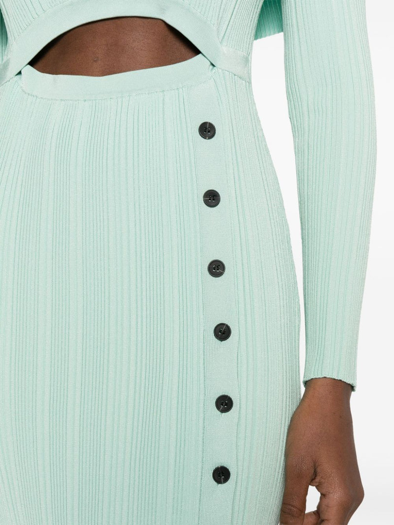 MINT OFF SHOULDER KNIT MIDI DRESS