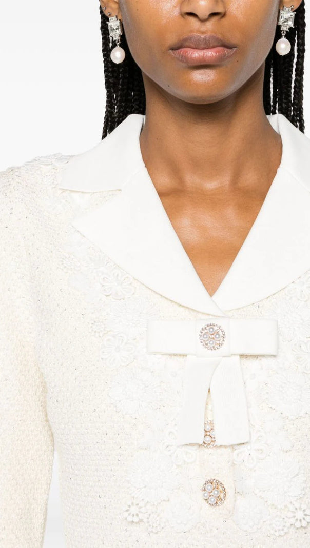 AIIZIE CREAM SEQUIN KNIT MINI DRESS - product image