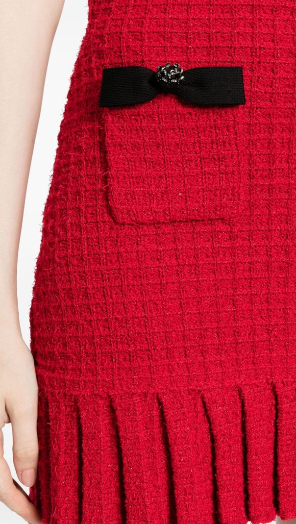 AIIZIE RED KNIT MINI SKIRT - product image