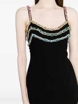 CRYSTAL-EMBELLISHED CADY MIDI DRESS