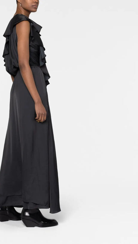 RUFFLED ONE-SHOULDER GOWN