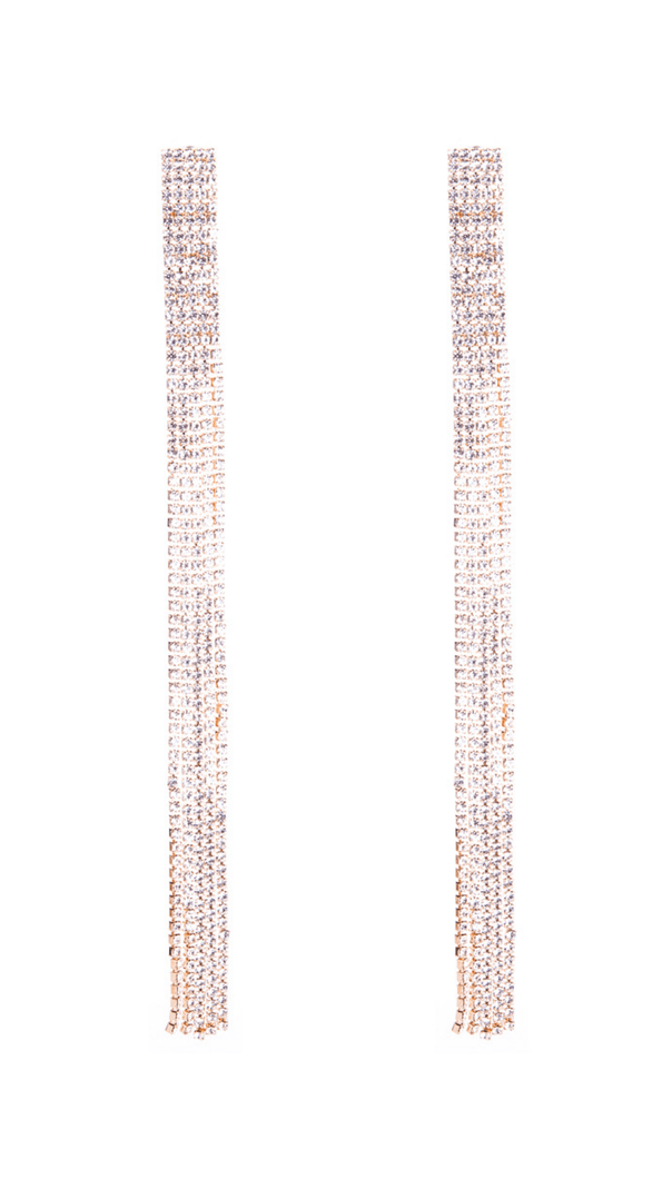AIIZIE INLAID DIAMOND TASSEL EARRINGS - product image