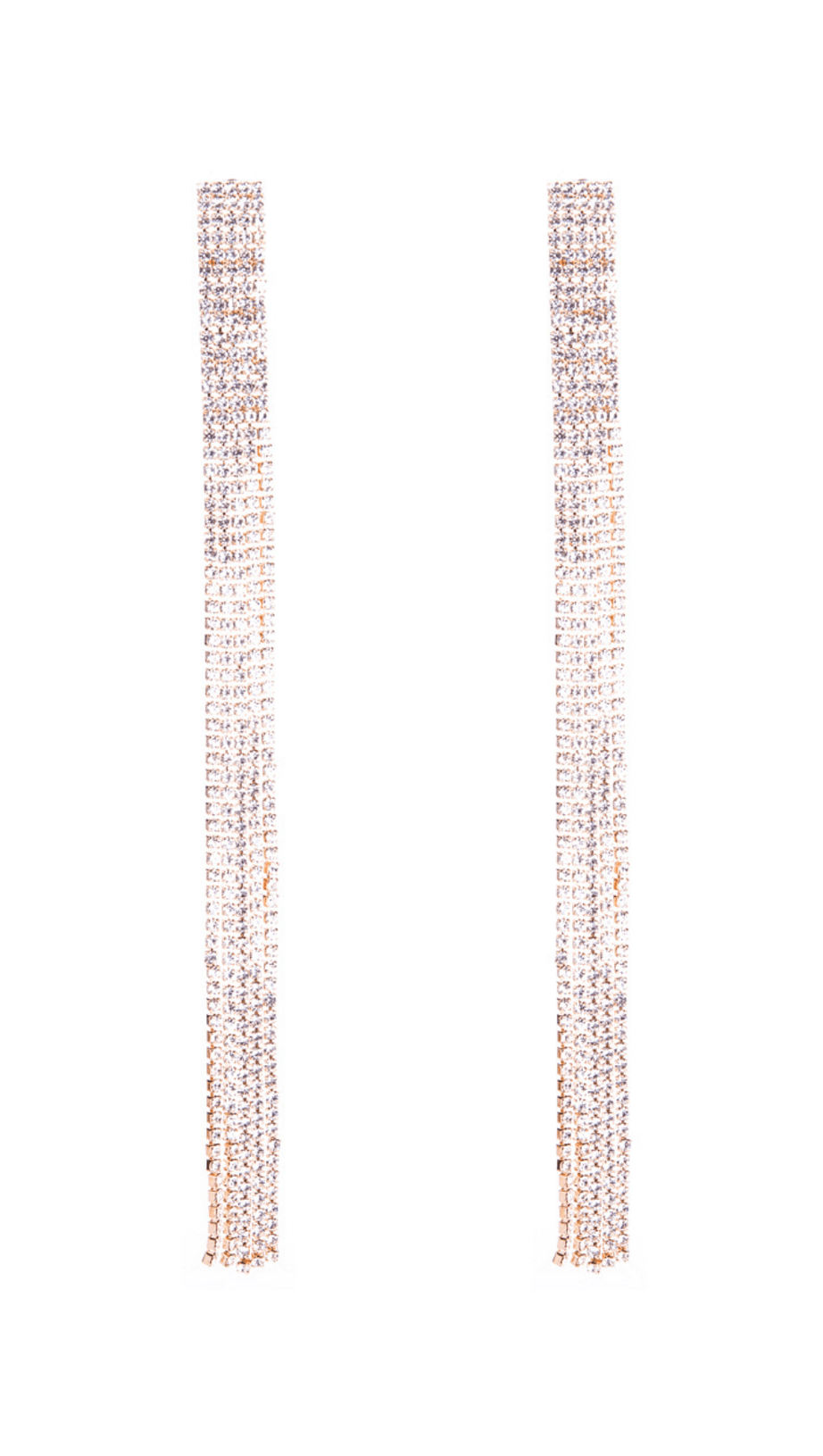 INLAID DIAMOND TASSEL EARRINGS