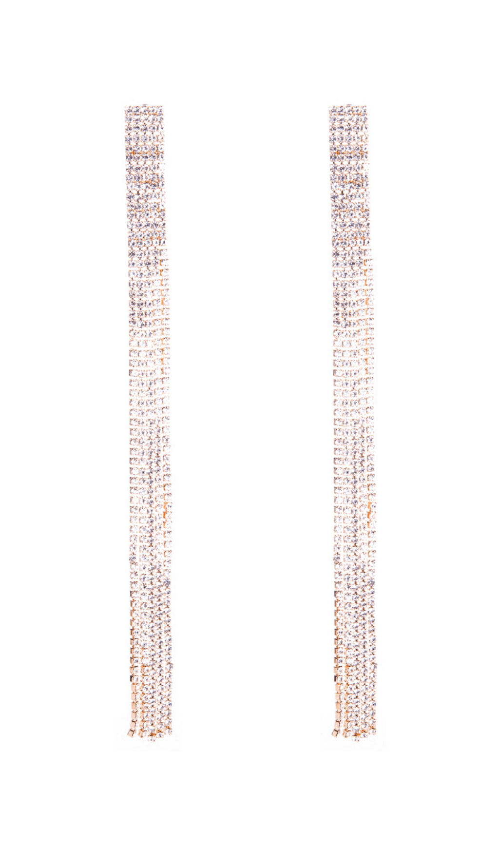 INLAID DIAMOND TASSEL EARRINGS