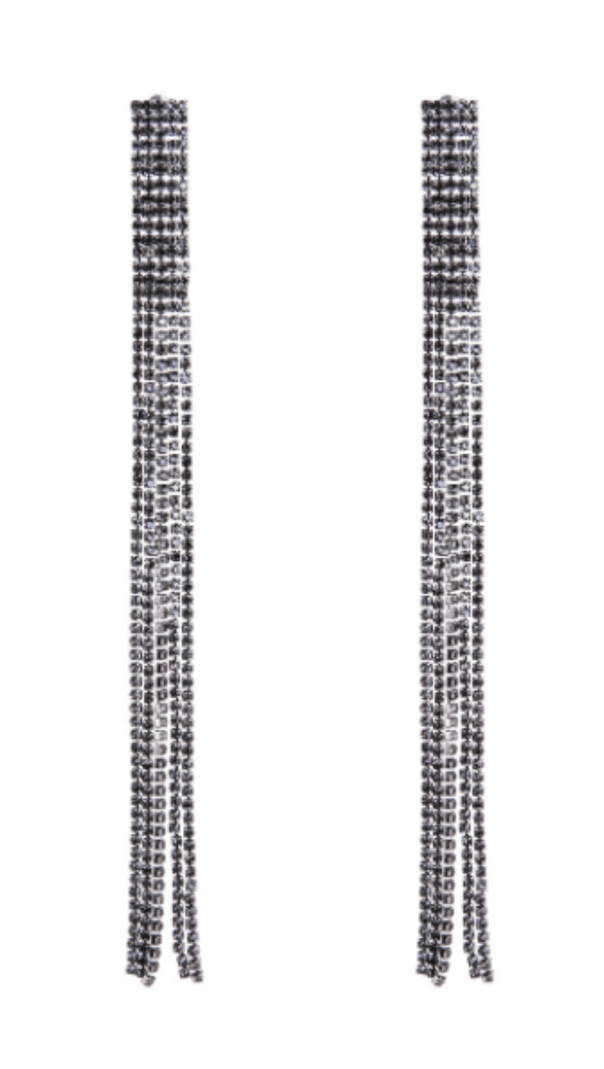 AIIZIE INLAID DIAMOND TASSEL EARRINGS - product image