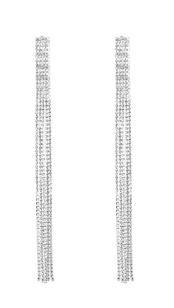 AIIZIE INLAID DIAMOND TASSEL EARRINGS - product image