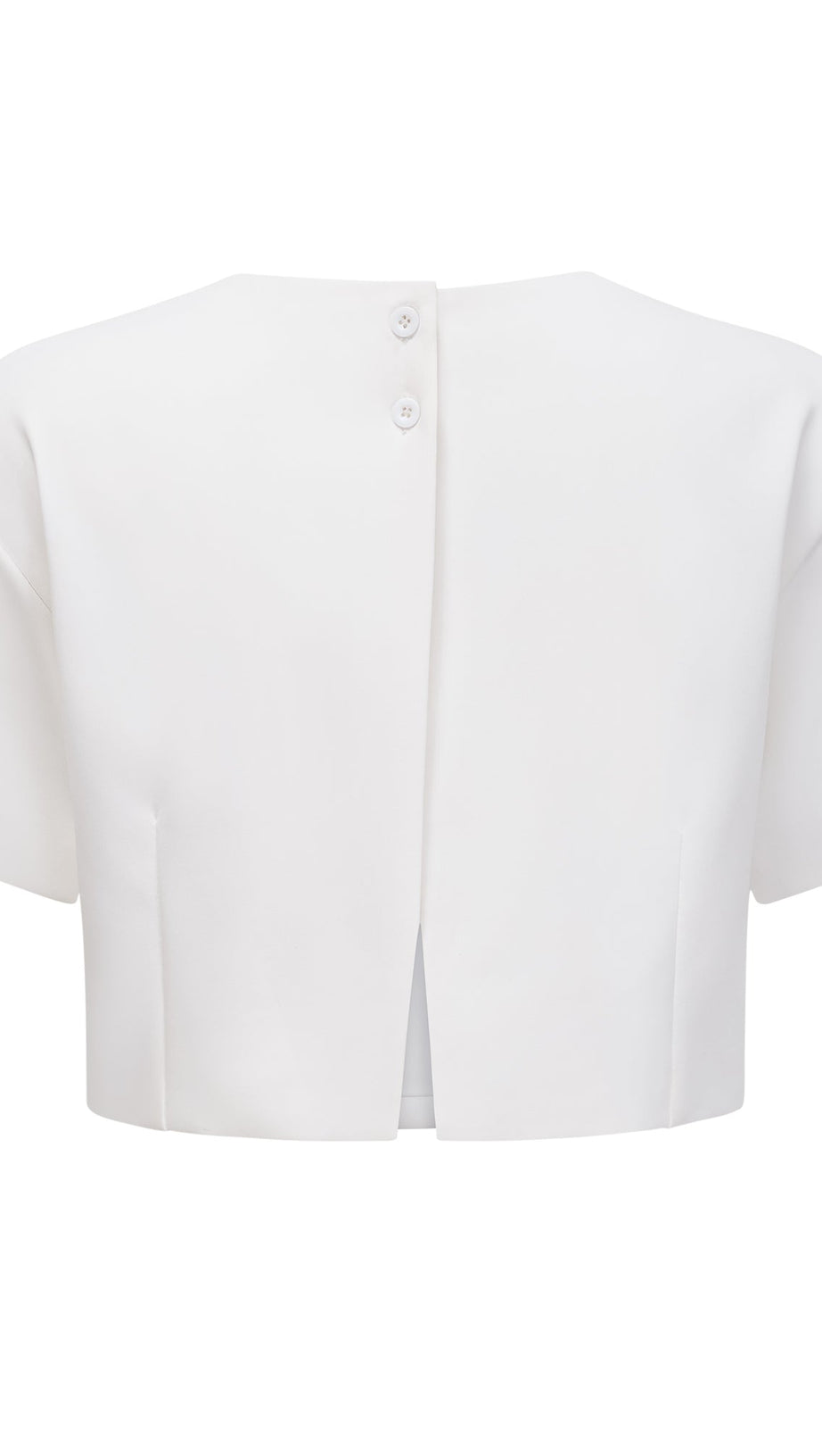 Completo coordinato con abito midi ricamato a fiori bianchi