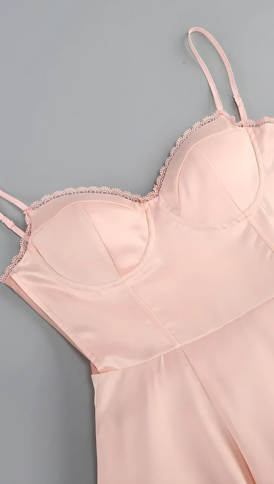 SATIN CORSET TULLE LAYERED A-LINE MIDI DRESS - BABY PINK