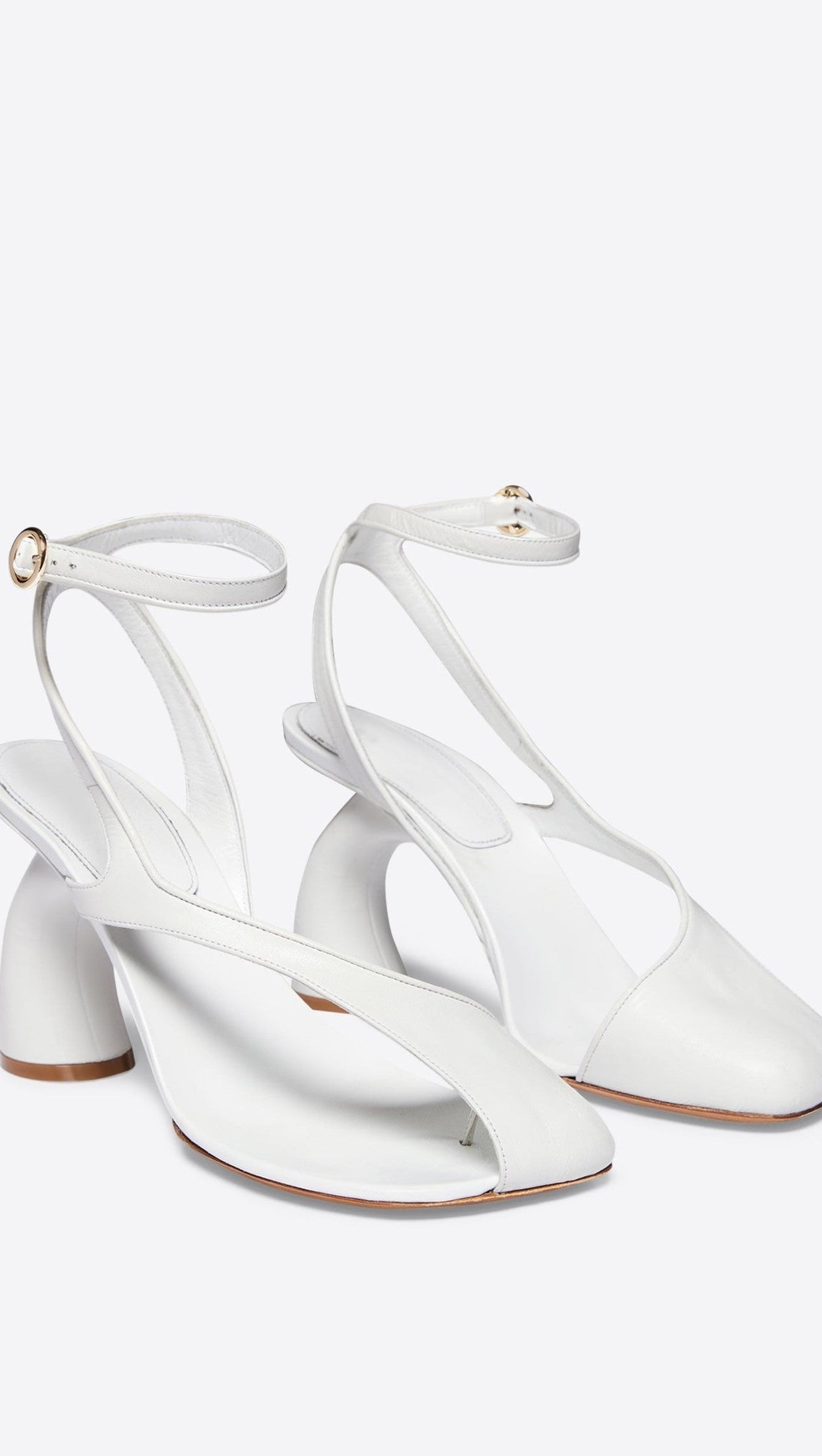 AIIZIE JANELLE CUTOUT HEELED SANDALS - WHITE - product image