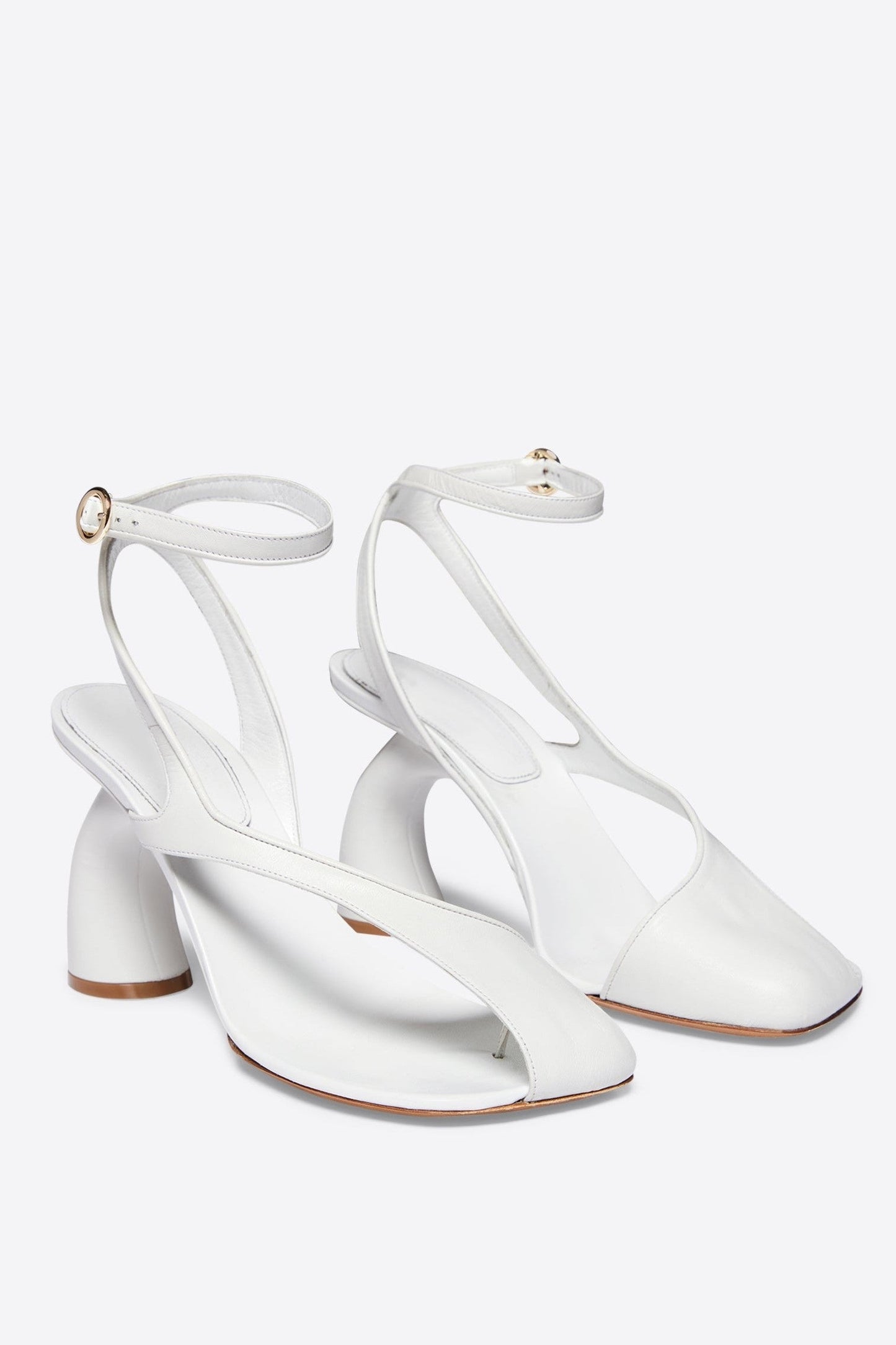AIIZIE JANELLE CUTOUT HEELED SANDALS - WHITE - product image