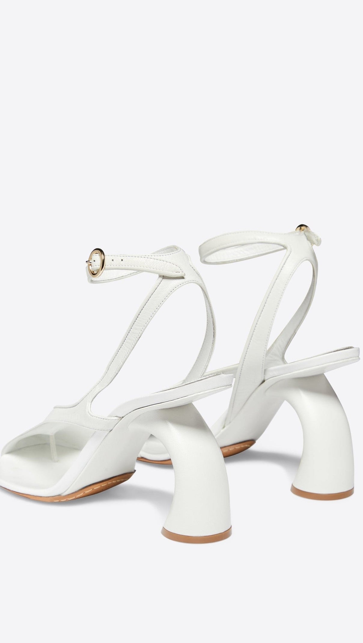 AIIZIE JANELLE CUTOUT HEELED SANDALS - WHITE - product image