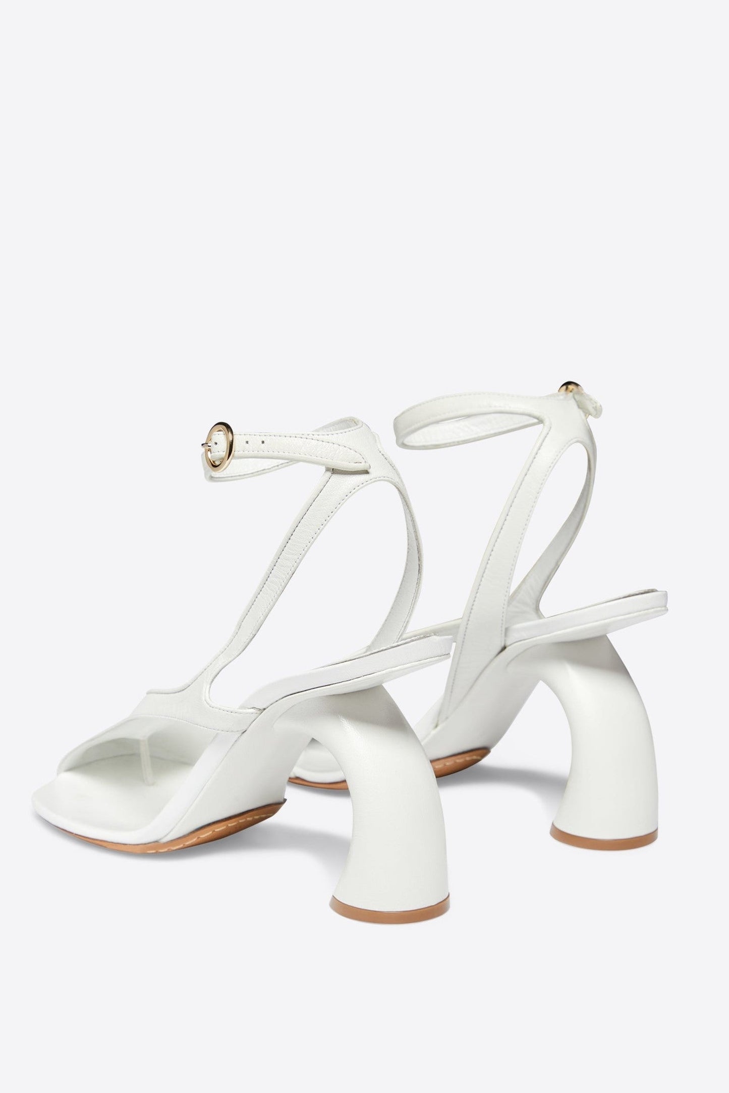 AIIZIE JANELLE CUTOUT HEELED SANDALS - WHITE - product image