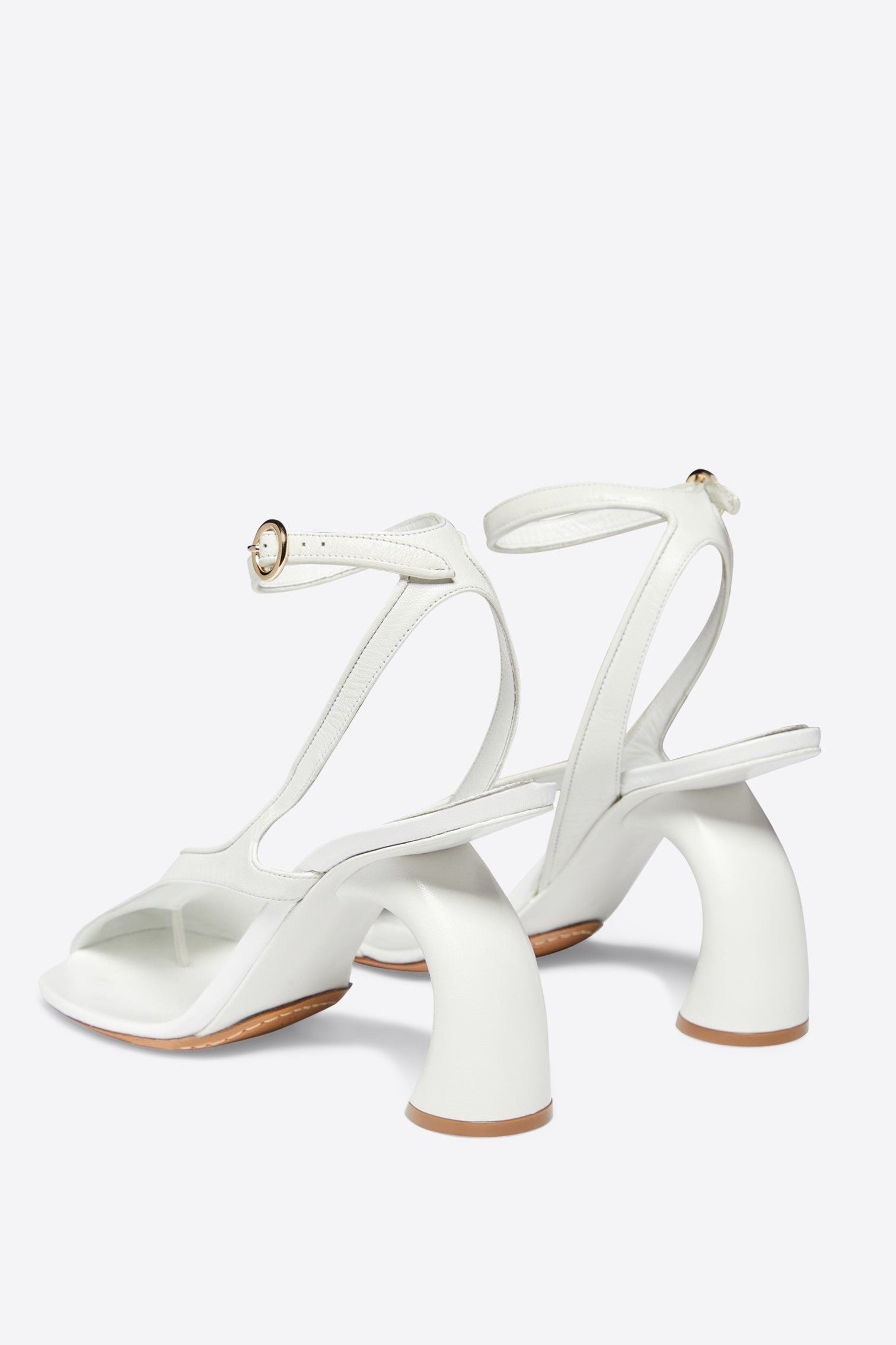 AIIZIE JANELLE CUTOUT HEELED SANDALS - WHITE - product image