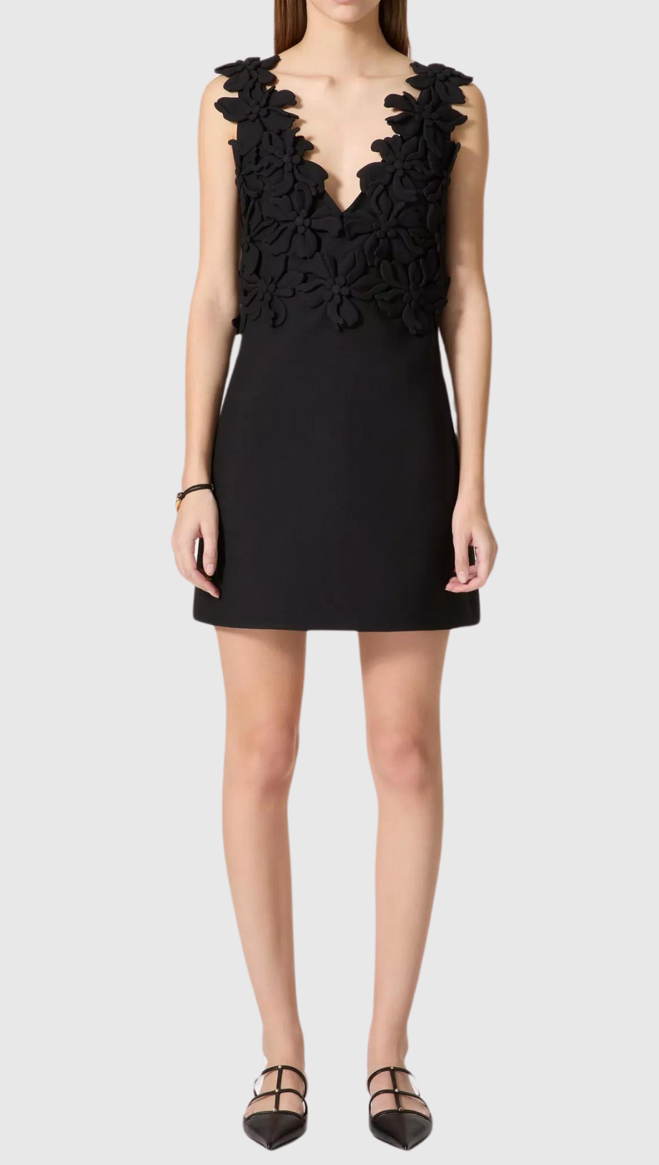 JULIETE FLORAL PLUNGE SLEEVELESS MINI DRESS