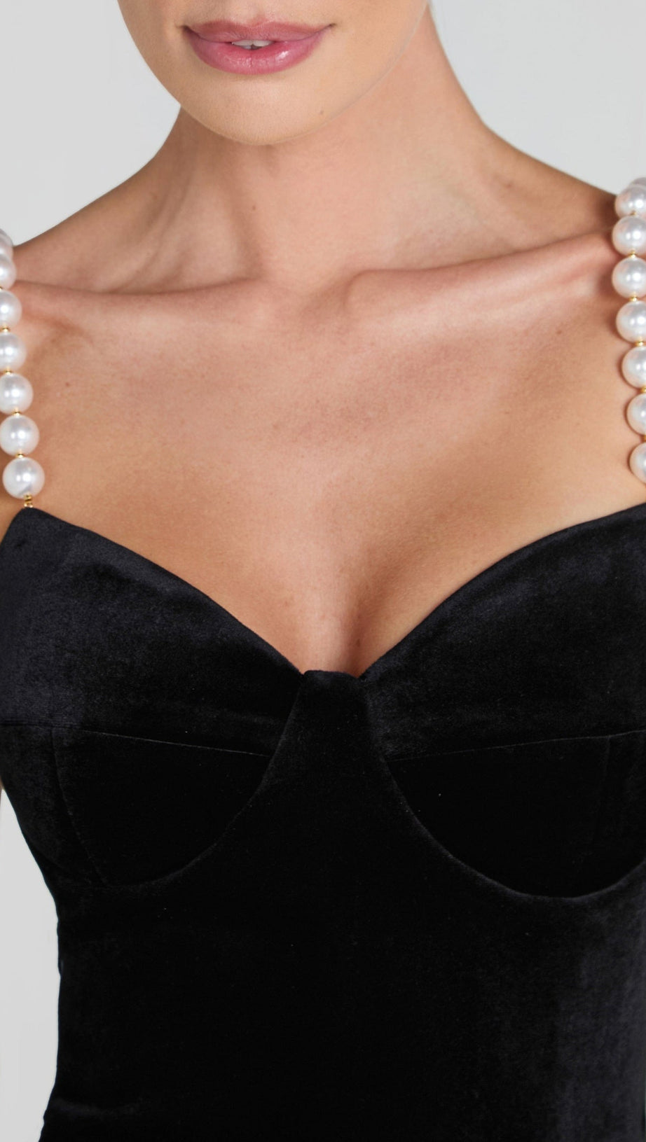 VELVET PEARL EMBELLISHED MIDI DRESS