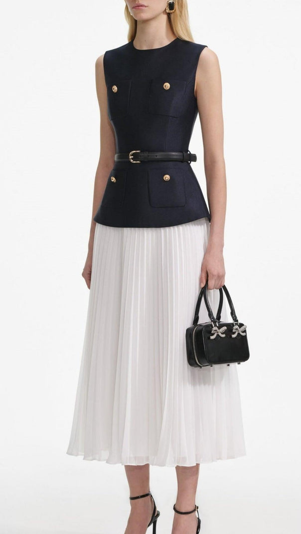 AIIZIE SLEEVELESS BELTED CHIFFON MIDI DRESS - product image