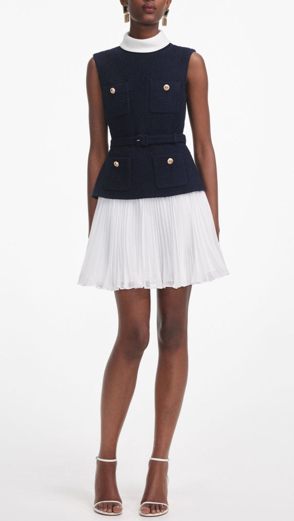 AIIZIE SLEEVELESS BELTED CHIFFON MINI DRESS - product image