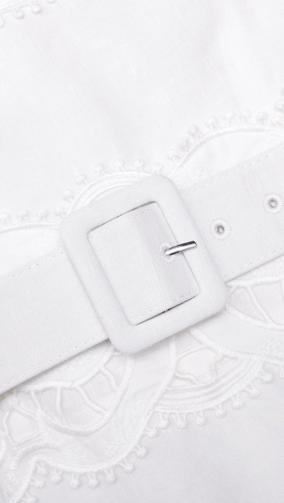 KEANE LACE INSERT BELTED MIDI DRESS