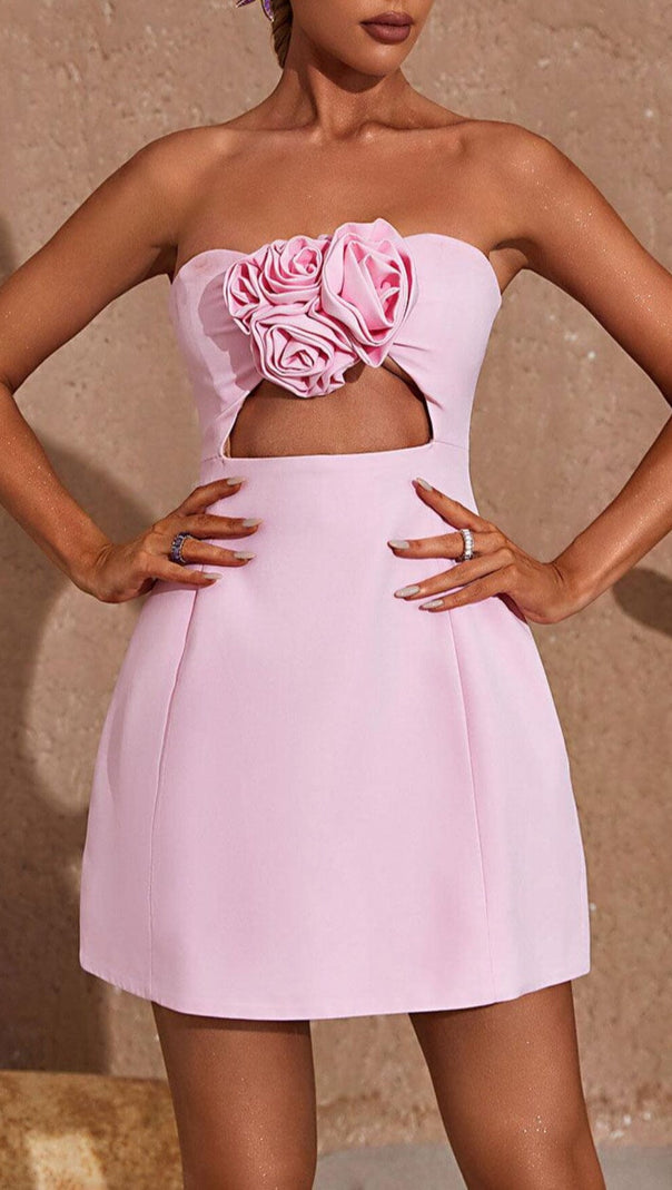 AIIZIE STRAPLESS CUTOUT MINI DRESS - product image