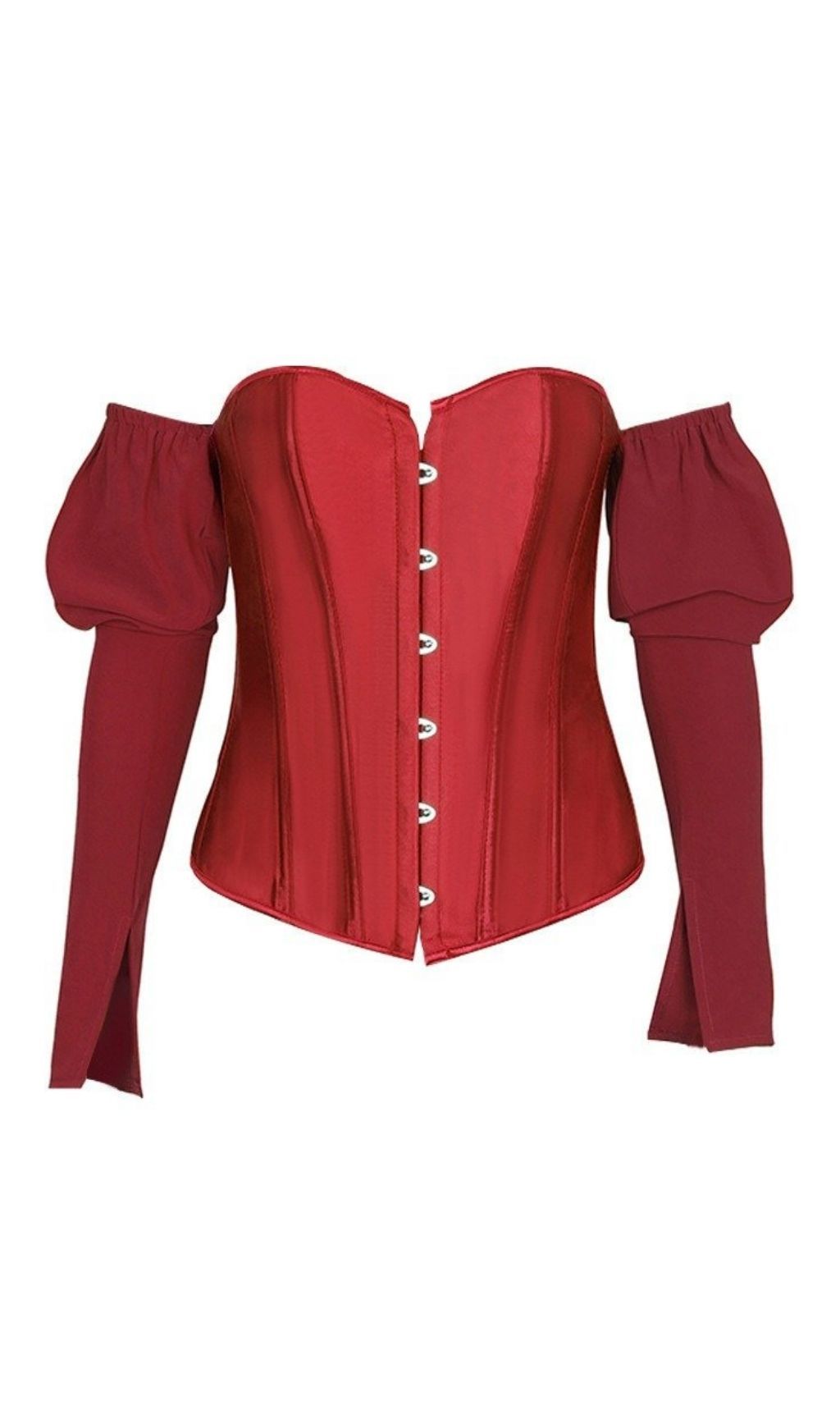 TOP CROSET CON MANICHE LUNGHE A SBUFFO E LACCI 