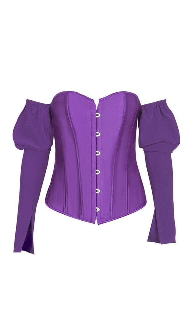 TOP CROSET CON MANICHE LUNGHE A SBUFFO E LACCI 