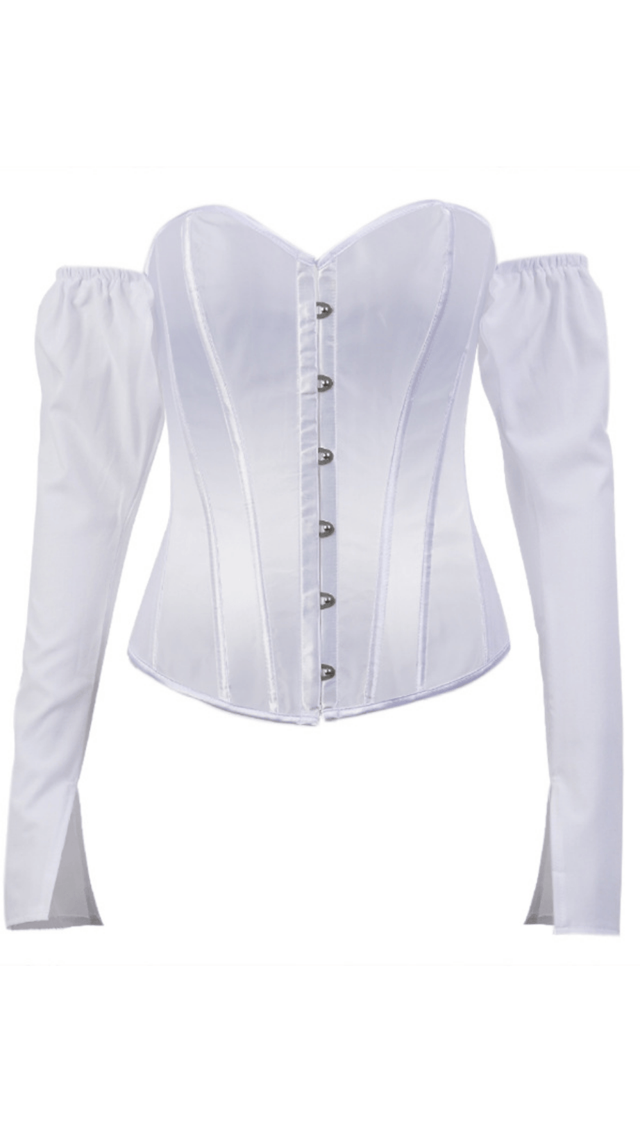 LACE-UP LONG PUFF SLEEVE CROSET TOP