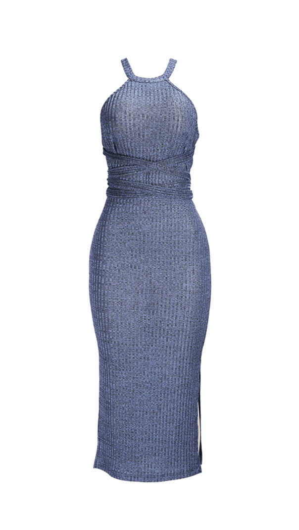 AIIZIE LACE UP SLEEVELESS SLIM MIDI DRESS - product image