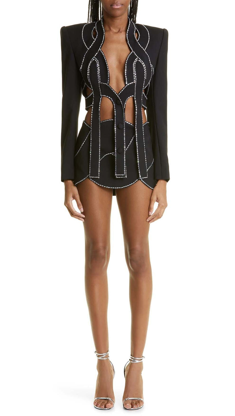 DUE PEZZI DI CORDA DECORATI IN NERO