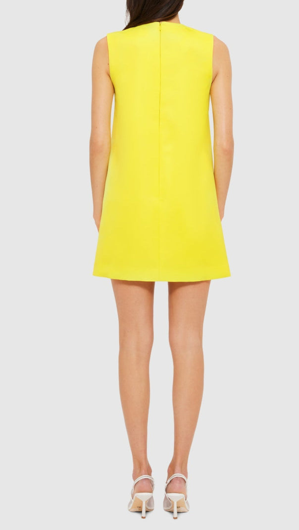 YVONNE APPLIQUÉ FLORAL MINI DRESS IN YELLOW
