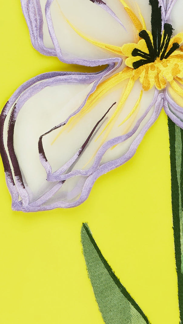 AIIZIE SUZANNE APPLIQUÉ FLORAL BUSTIER MAXI DRESS IN YELLOW - product image