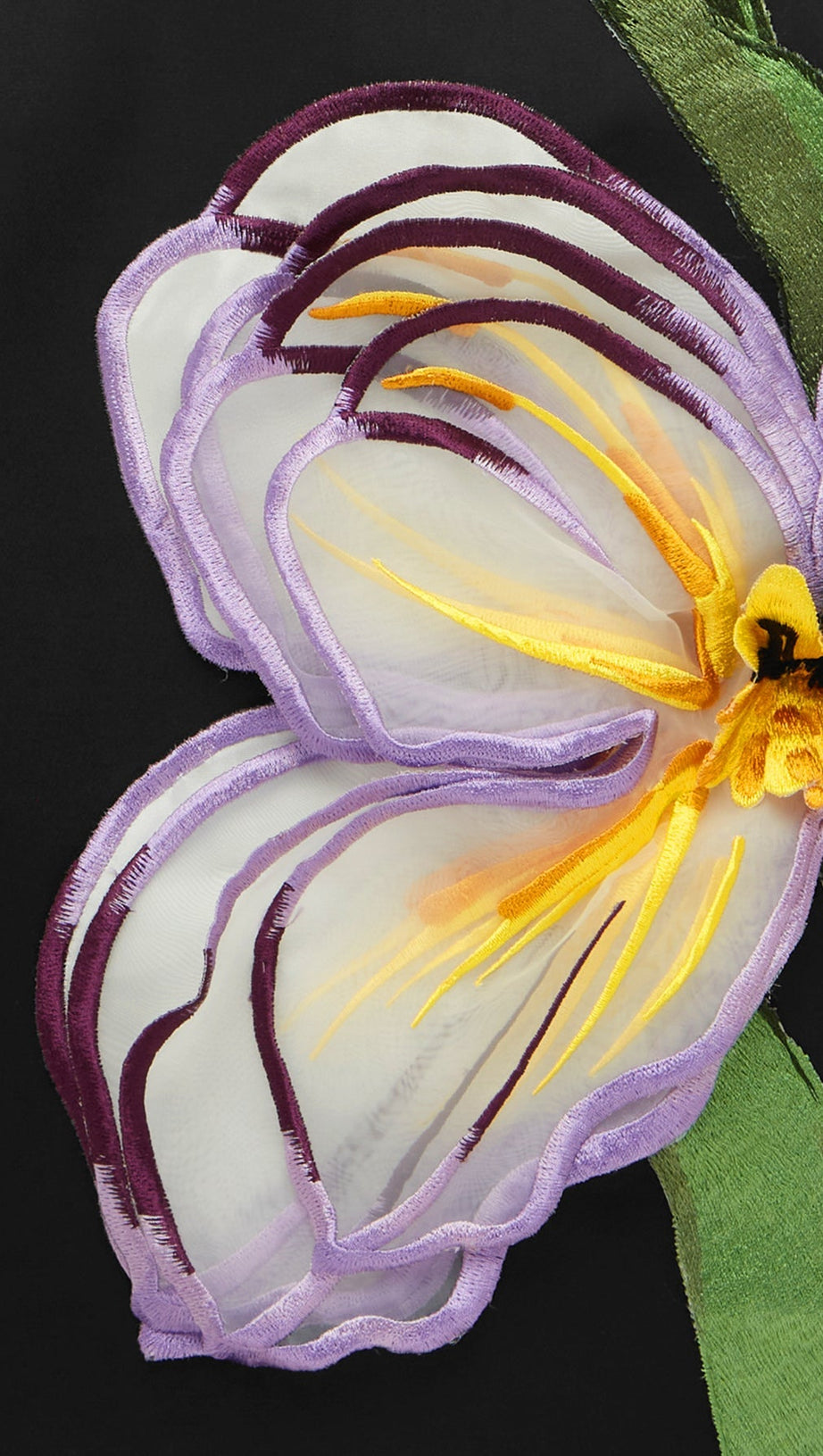 Rosario – Bustier-Minikleid mit Blumenapplikation in Schwarz