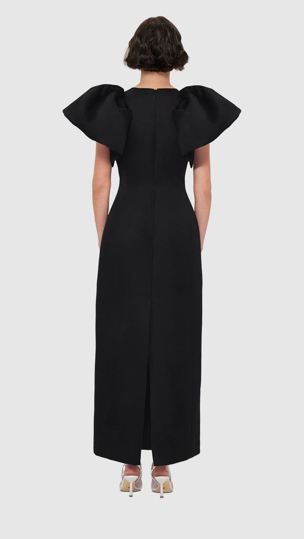 AIIZIE LUCINDA APPLIQUÉ FLORAL MAXI DRESS IN BLACK - product image