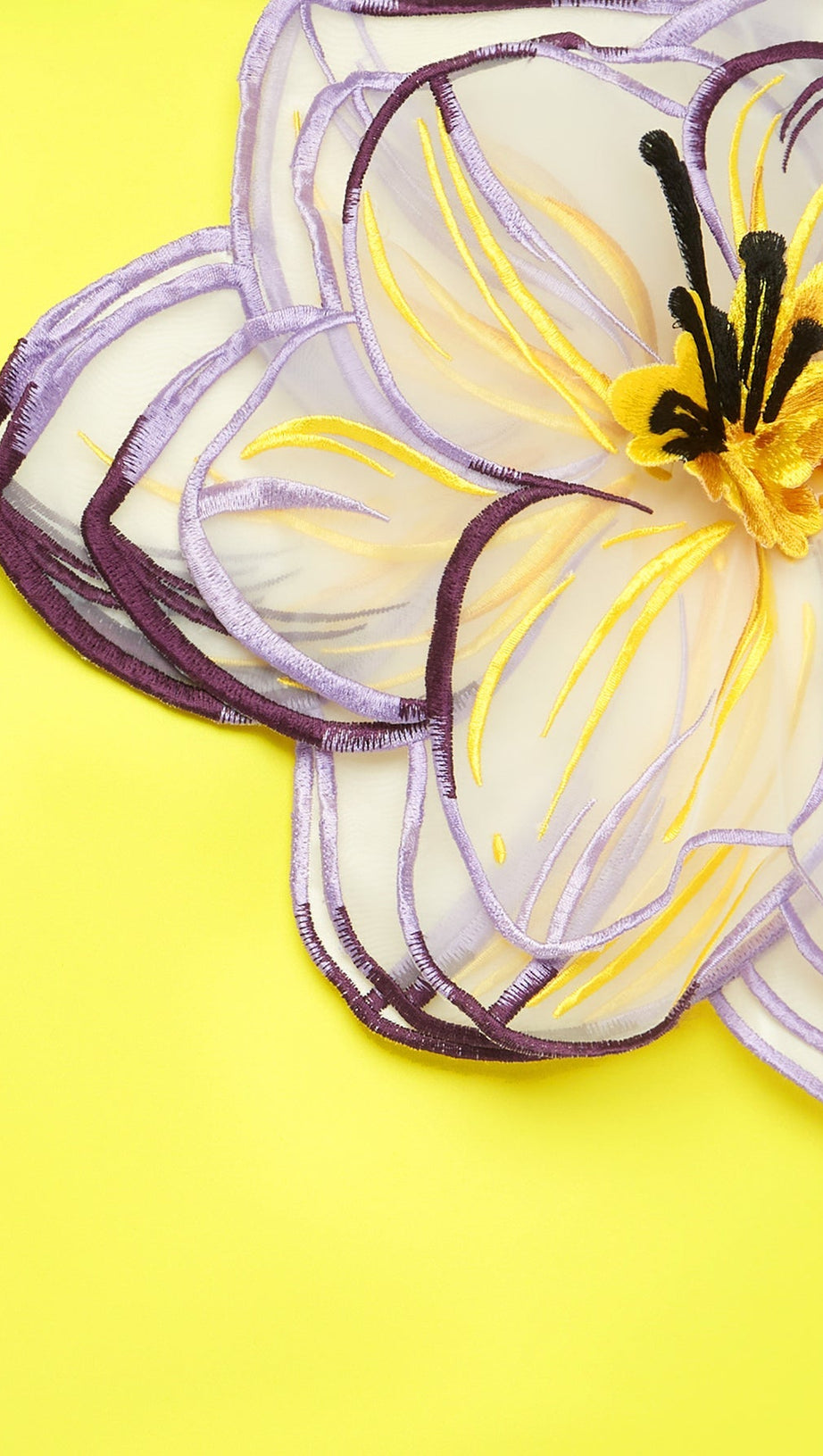 INDIE APPLIQUÉ SLEEVE IRIS PRINT SET IN YELLOW