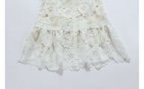 WHITE SPAGHETTI STRAP LACE MINI A-LINE DRESS