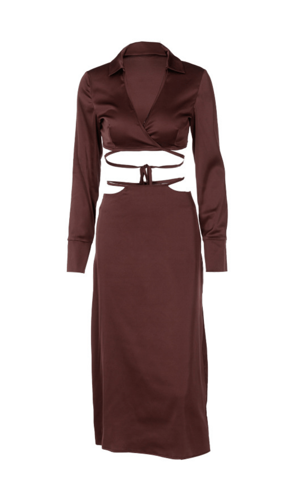 LACE-UP COLLAR SKIRT SUIT