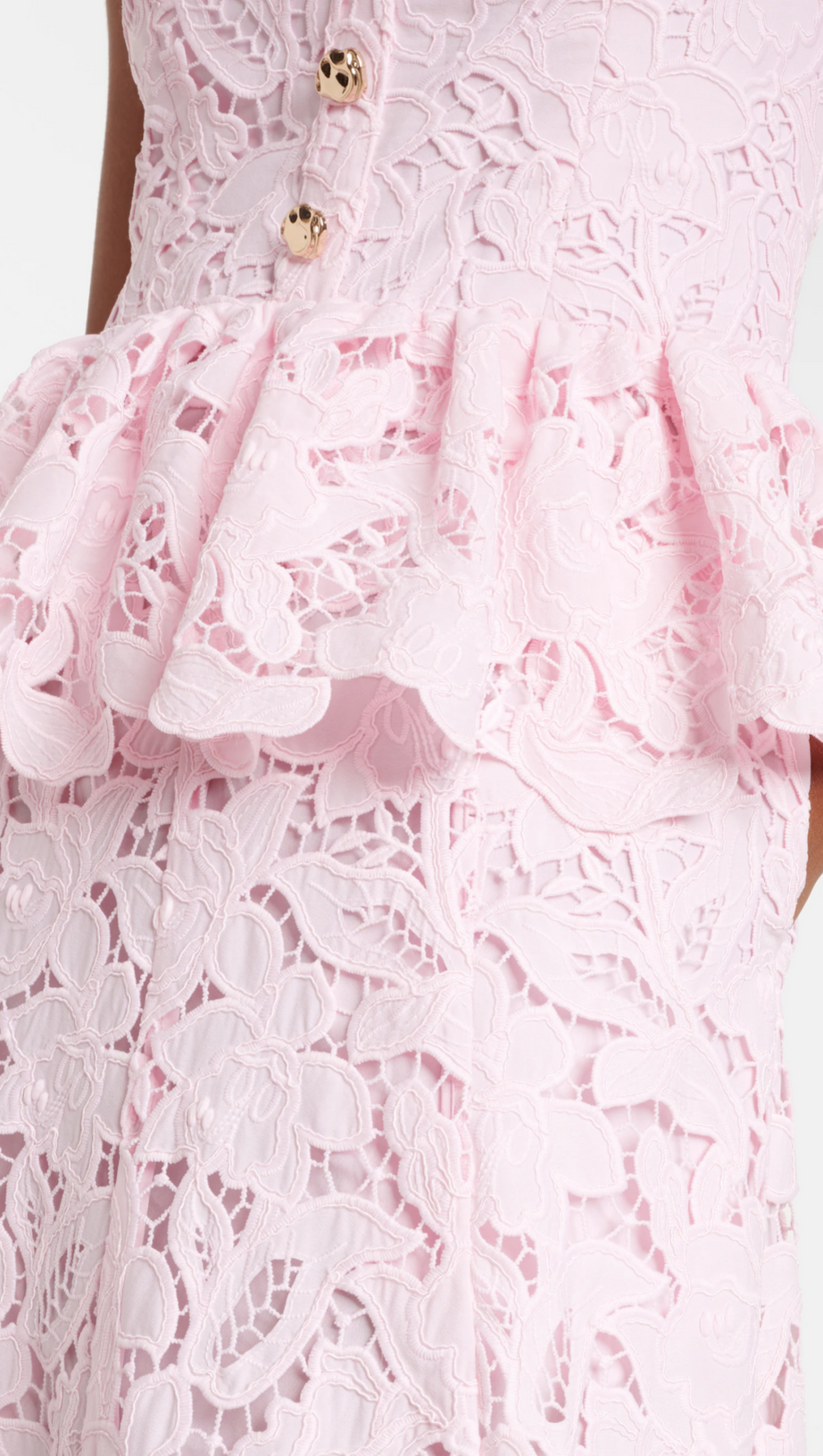 Rosa Midikleid mit Spitzenschößchen