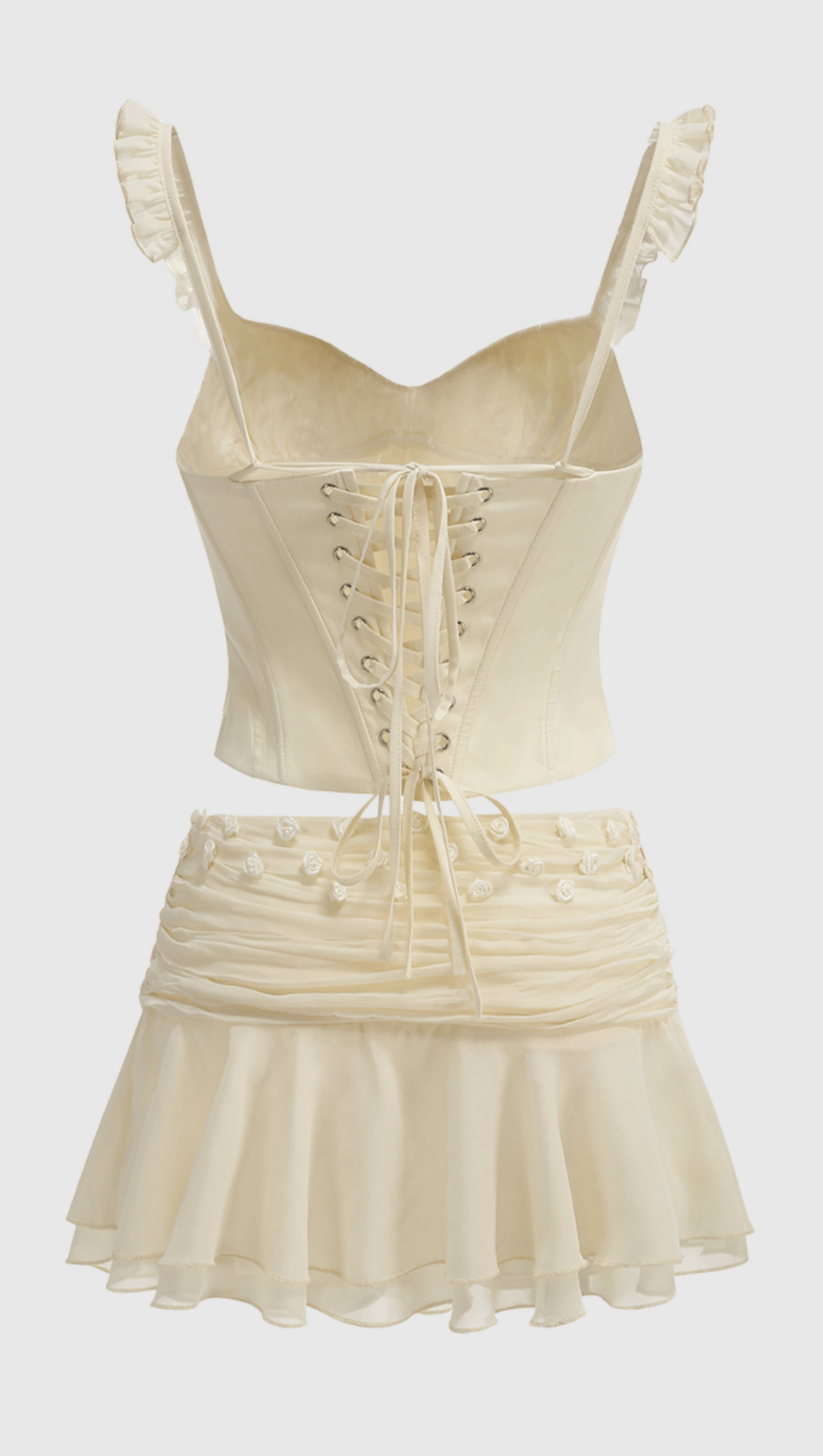 AMELIA CORSET LACE UP RUFFLE SKIRT SET