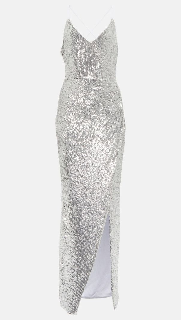 AIIZIE SEQUIN CROPPED BLAZER IN SILVER - product image