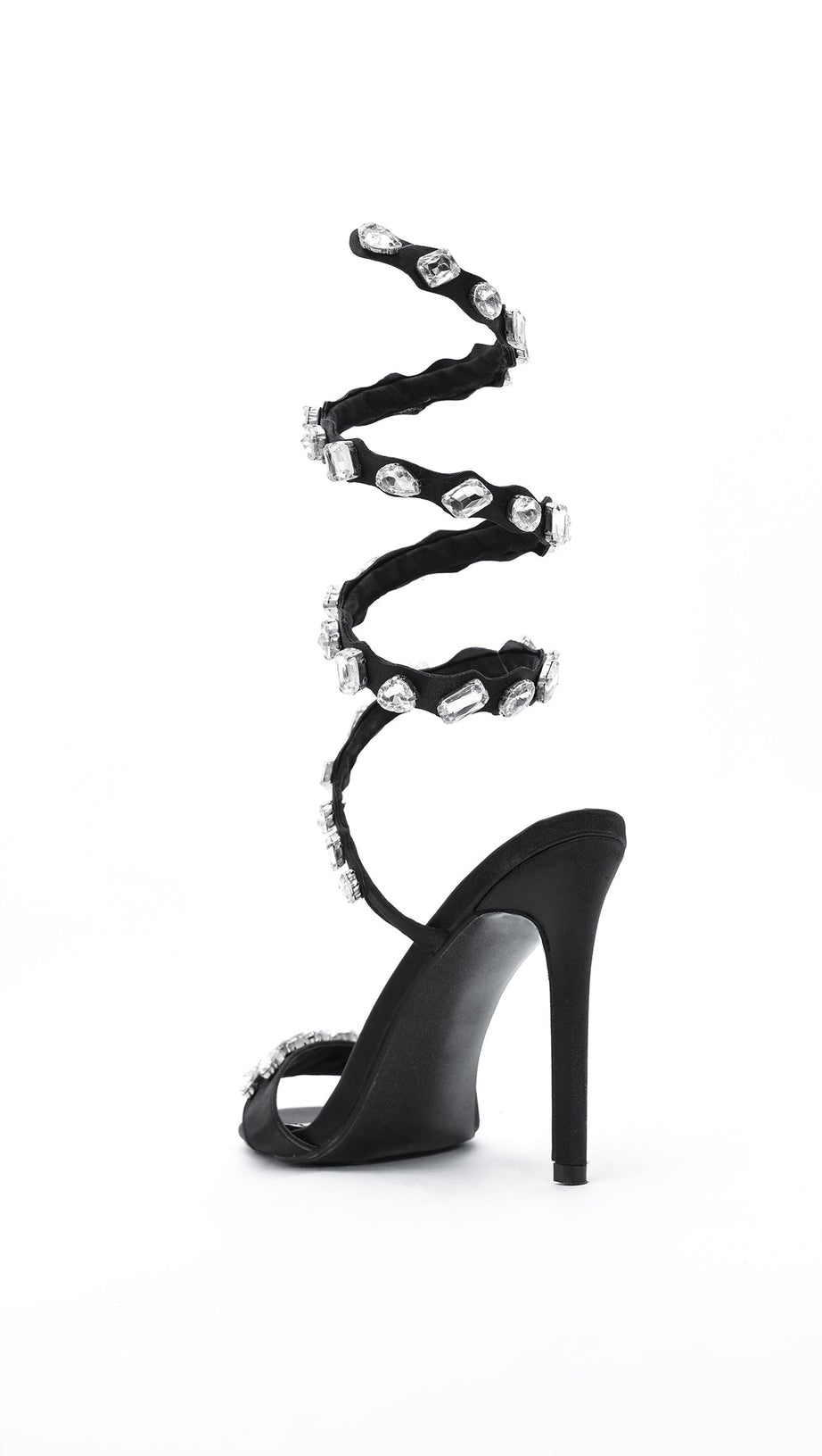 Laura Diamond Stiletto-Sandalen mit Knöchelriemen - Schwarz