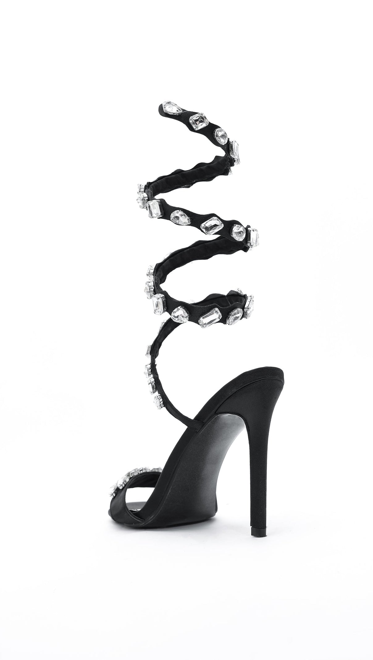 AIIZIE LAURA DIAMOND ANKLE STRAP STILETTO SANDALS - BLACK - product image
