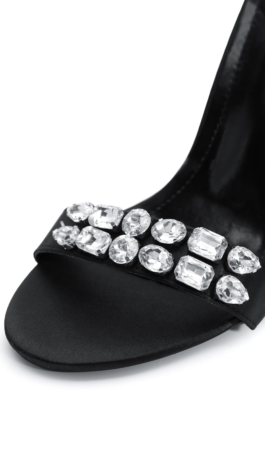 Laura Diamond Stiletto-Sandalen mit Knöchelriemen - Schwarz