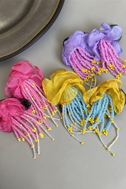 LAUREN FLORAL BEAD EARRINGS