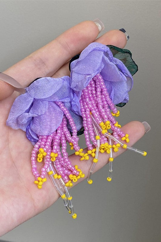 LAUREN FLORAL BEAD EARRINGS