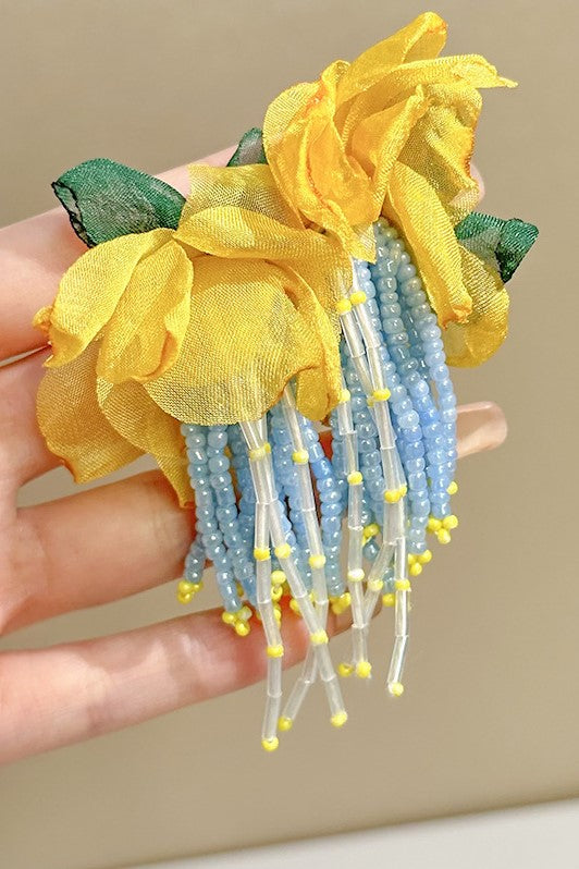 LAUREN FLORAL BEAD EARRINGS