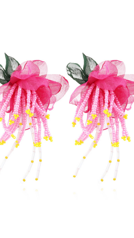 LAUREN FLORAL BEAD EARRINGS